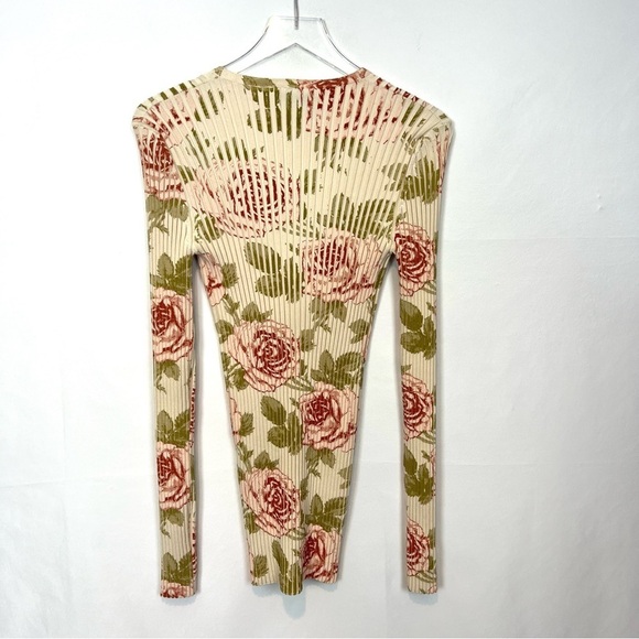 Paco Rabanne NWT ribbed button cardigan roses S - Picture 4 of 12